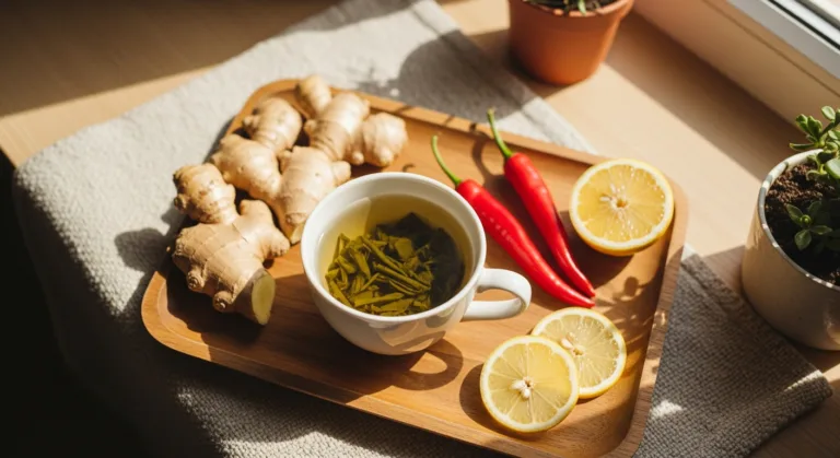 Stoffwechsel anregen — grüner Tee, Ingwer und Chili als natürliche Stoffwechsel-Booster
